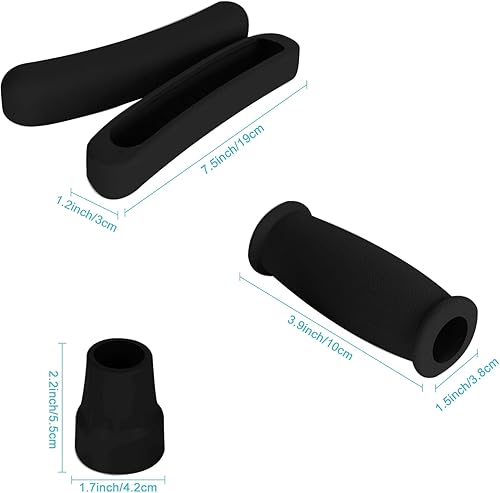 Miniatura 11 de Almohadillas de repuesto para muletas y empuñaduras de mano y puntas de muletas para axilas, funda de mango y almohadilla para pies, kit