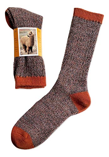 Alpaca Arte Alpaca Wool Designer Socks are Cozy, Warm & Colorful - Quattro Orange M2