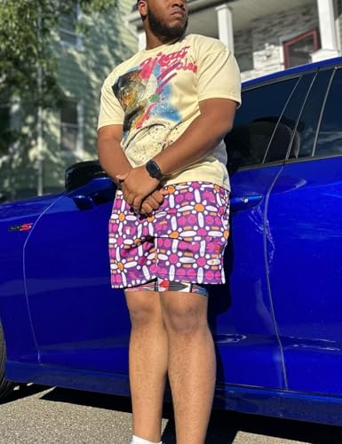 Mens 5'' Shorts Paisley Graphic Quick Dry Mesh Bandana Basketball Print Casual Jogging Workout with Drawstring4