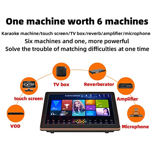 Macchina per karaoke con touch screen, telecomando per telefono e controllo app, download di canzoni cloud, microfono wireless, lettore di canto KTV per uso domestico e feste