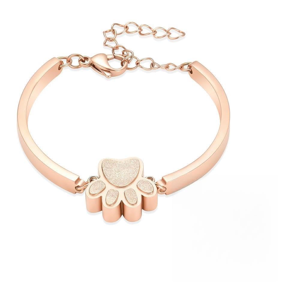 Bracelet commémoratif pour cendres en acier or rose ajustable et gravé