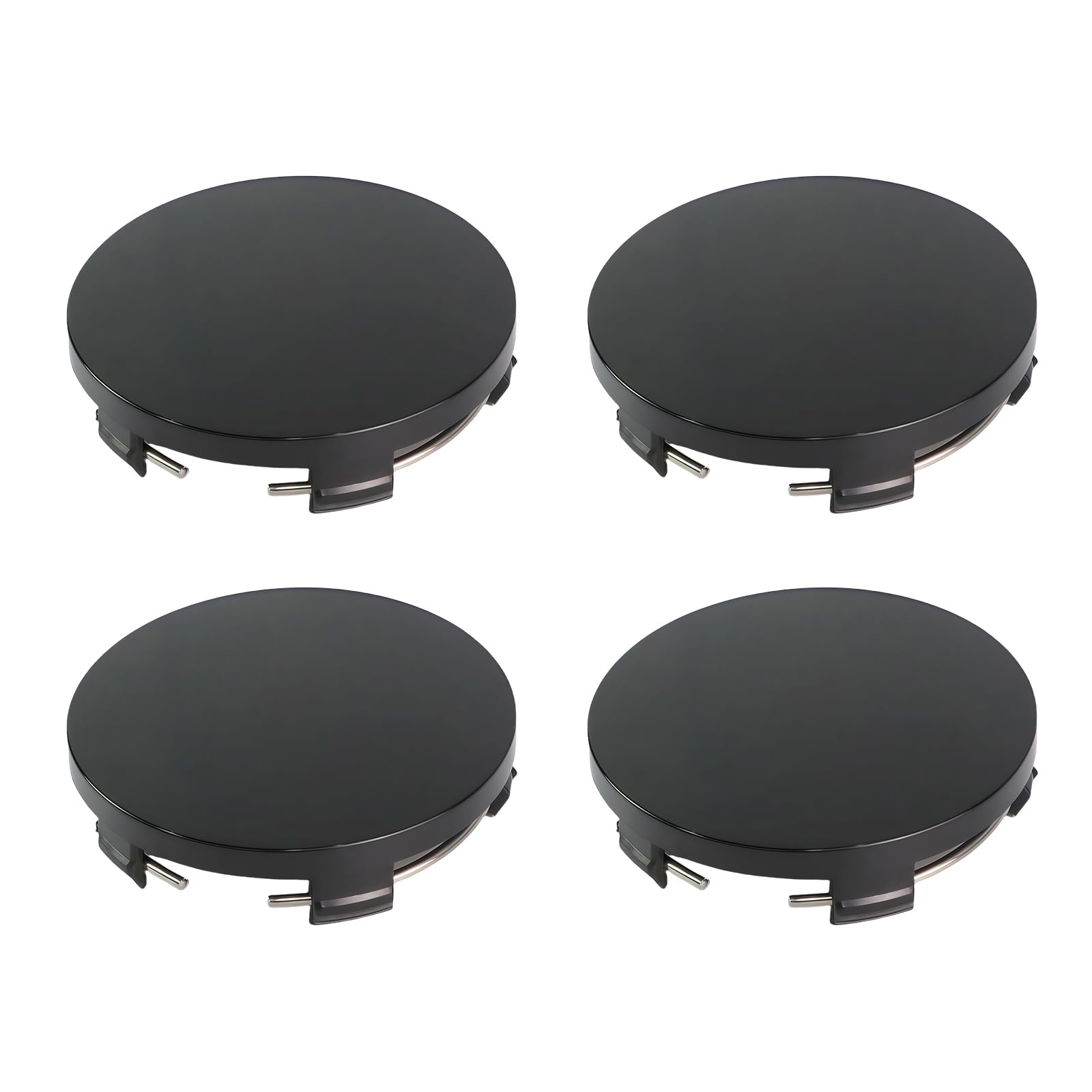Car Wheel Center Caps, 60 MM/2.36 Inch Outer Diameter 56 MM Inner Diameter, ABS Snap-in Vehicle Rim Center Hub Caps Cover Replacement Accessories, Pack of 4, Black-image-48
