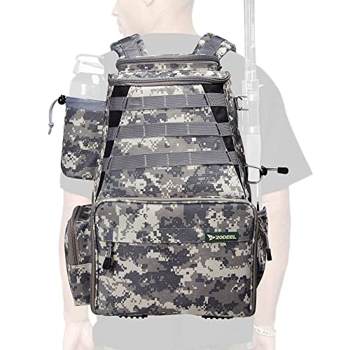 Rodeel Fishing Tackle Backpack with Rod Holder