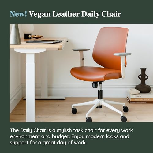 Image of Branch Daily Chair - Vegan Leather Office Chair with Swivel, Lumbar Rest, and Adjustable Armrests - Comfortable Seating for Improved Posture and Productivity - Dune | Lumbar Rest and Adjustable Armrests, Comfortable Seating for Improved Posture and Productivity, Dune
