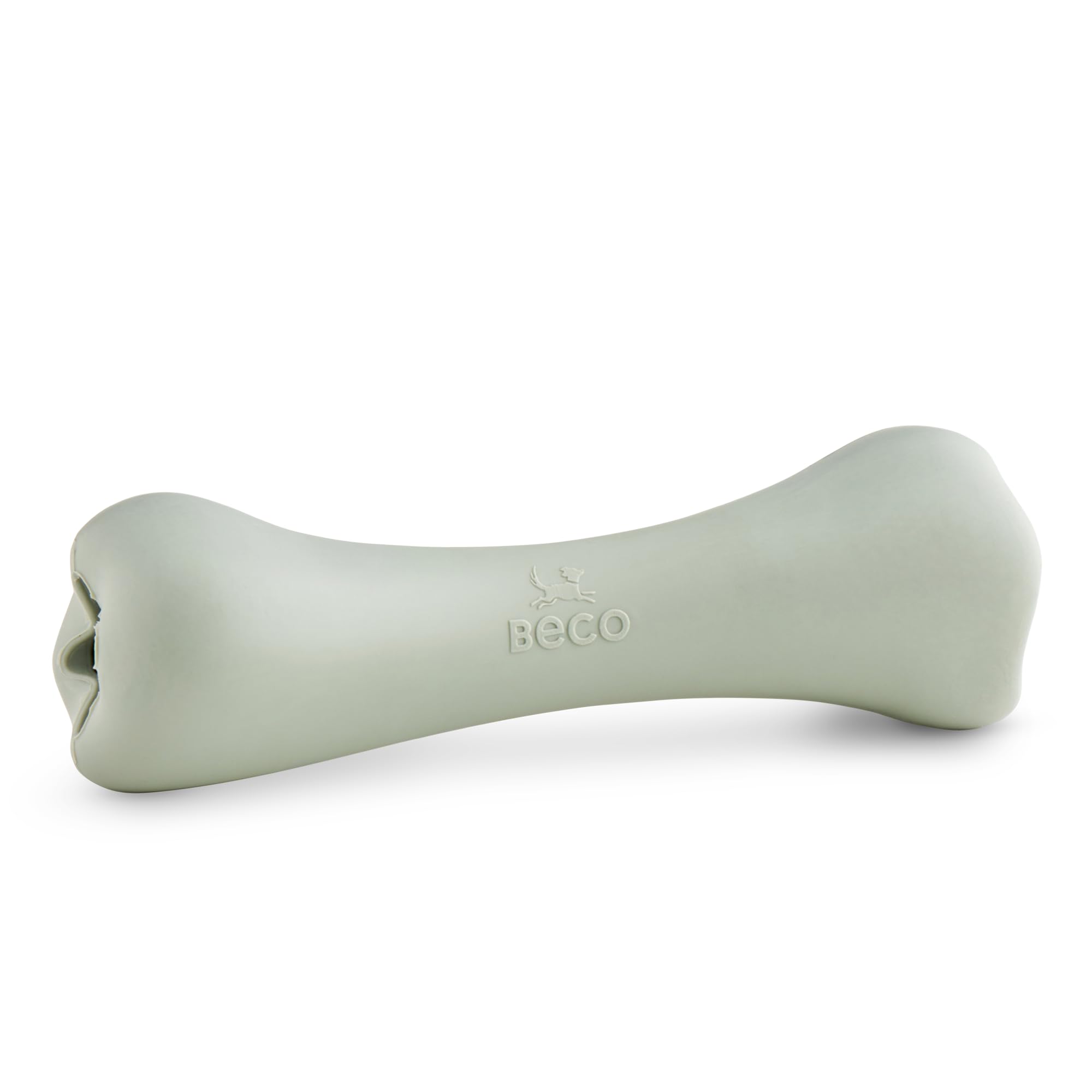 Beco Dog Toy - Dog Chew Bone with Treat Hole, Enrichment Toy for Dogs, Natural Rubber - Green