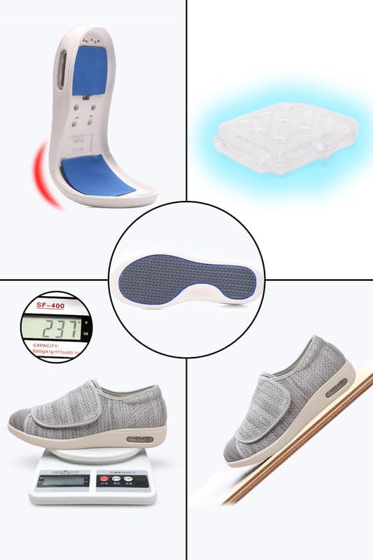 youyun Diabetic Shoes for Elderly Wide for Women Walking Shoes Adjustable Closure Breathable Lightweight Width X-Wide Non Slip Air Cushion Sneakers for Swollen Feet Edema4