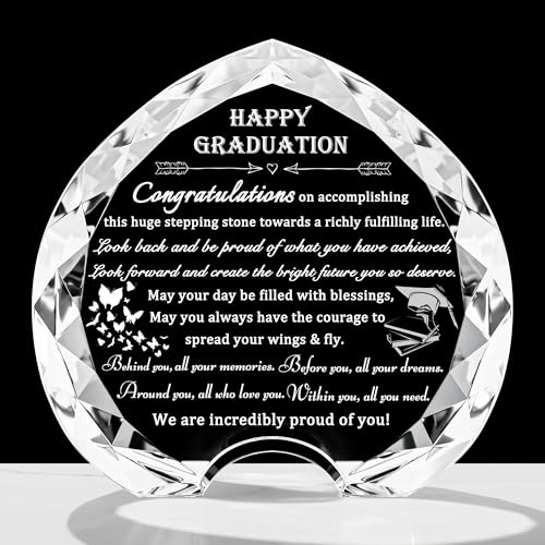 Graduation Gifts For Her Him 2025 Unique - Crystal Layser Engraved Class Of 2025 Gifts - High School College Graduation Present Ideas For Women Men Girls Daughter Son Unisex