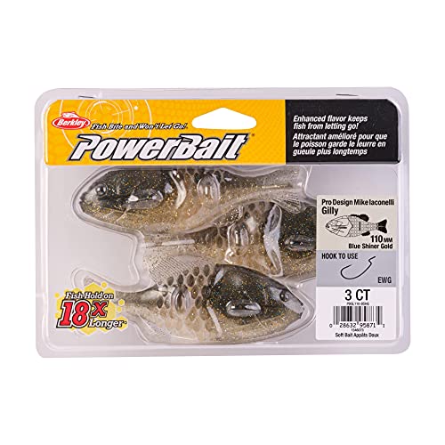 Berkley Powerbait Gilly Fishing Soft Bait, Blue Shiner Gold, 110mm - image 4