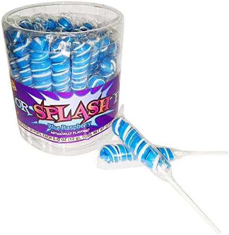 COLORSPLASH LOLLIPOPS Jar, 30 Pops, 12.69 oz, Blue Raspberry