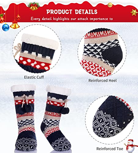 Image of WEVIAS Women Winter Socks Knit Anti-Slip Sweat Warm Cute Cartoon Animals Fuzzy Home Slipper Socks