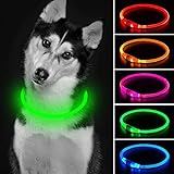 Collar de seguridad de alta visibilidad: con dos piezas menos en dos extremos, y tubo de guía de luz de TPU para brillar en 360 grados, muy brillante en la oscuridad para mantener a tus mascotas ser vistas y seguras.
