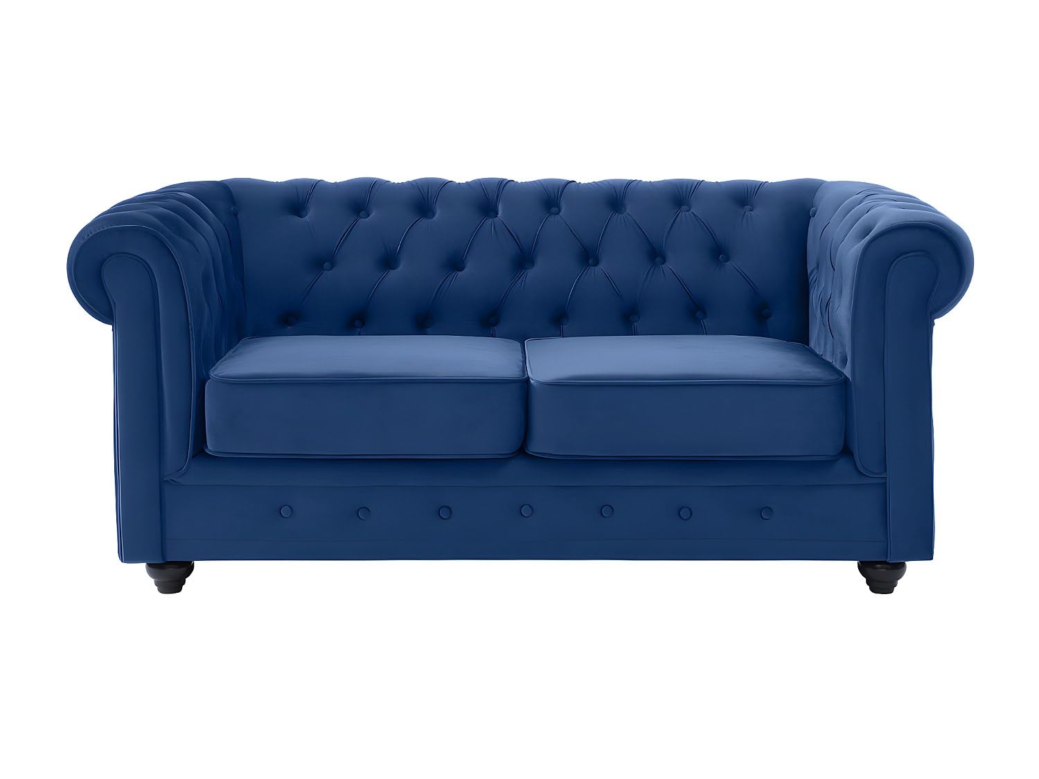 Vente-unique - Canapé 2 Places Chesterfield - Velours Bleu Roi