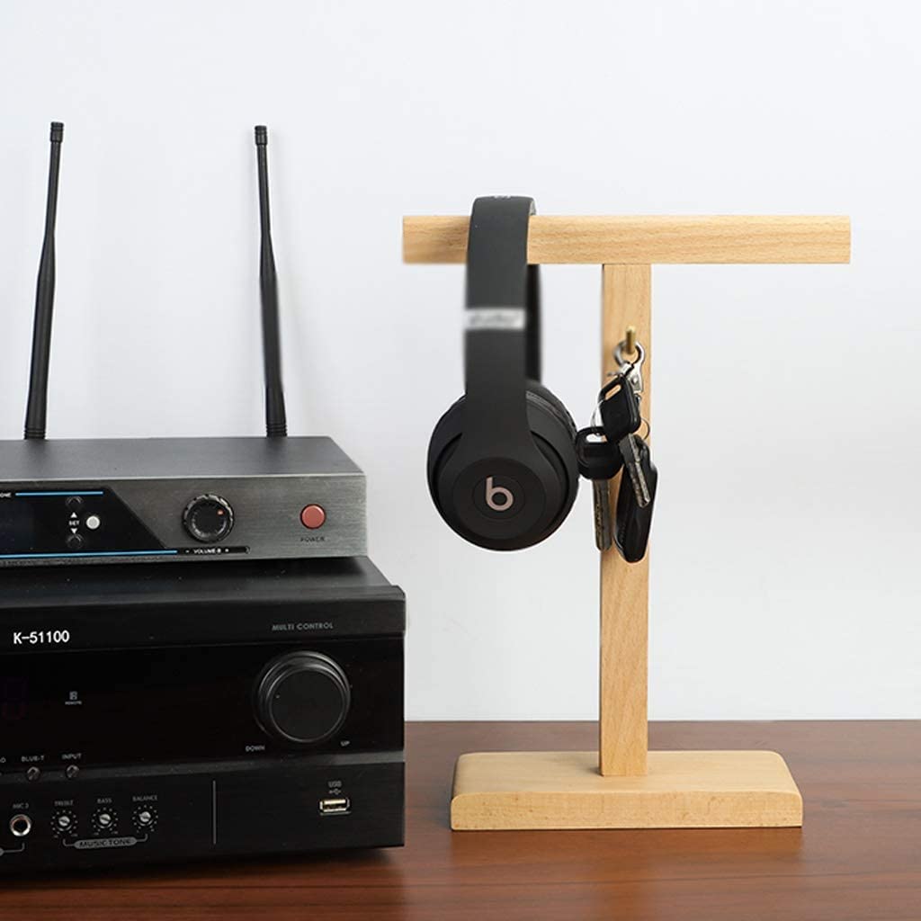 Gaming Accessori Supporto Per Cuffie Dal Design Alla Moda Supporto Per Auricolari In Legno Massello Pratico Supporto Per Cuffie Da Tavolo Con Mensola Per Esposizione Stand Over-Ear da Gioco(Beech)