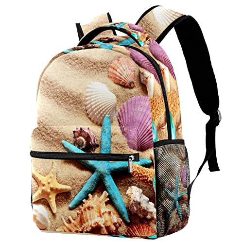 Sac à dos étoile de mer et coquillages idéal pour l'école et les sorties de vacances