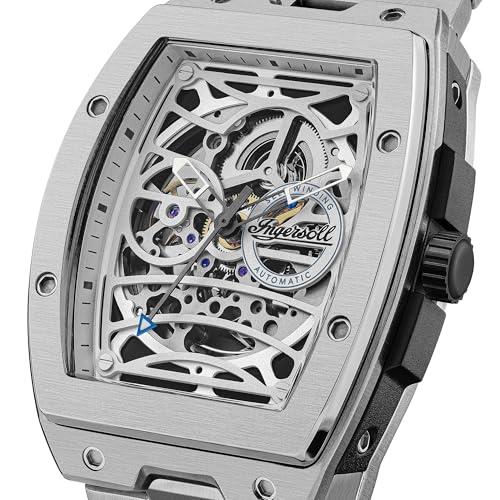 Ingersoll The Challenger Herrenuhr 42 mm Automatikuhr mit silberfarbenem Ziffernblatt und Edelstahlarmband I12310 – Bild 4