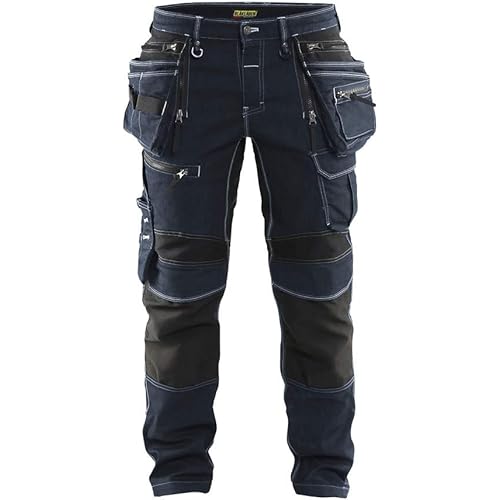 Blaklader 199911418999C62 Stretch Craftsman Trousers, Size 46/34, Navy Blue/Black