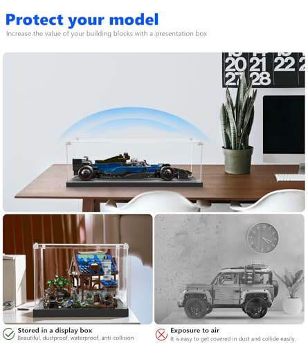 Image of Acrylic Display Case for Lego Speed Champions McLaren F1 Team MCL38 Race Car Toy, Dust-Proof Display Box for Lego 77251,Size:8.66x4.33x3.15 in(NOT Included The Model)
