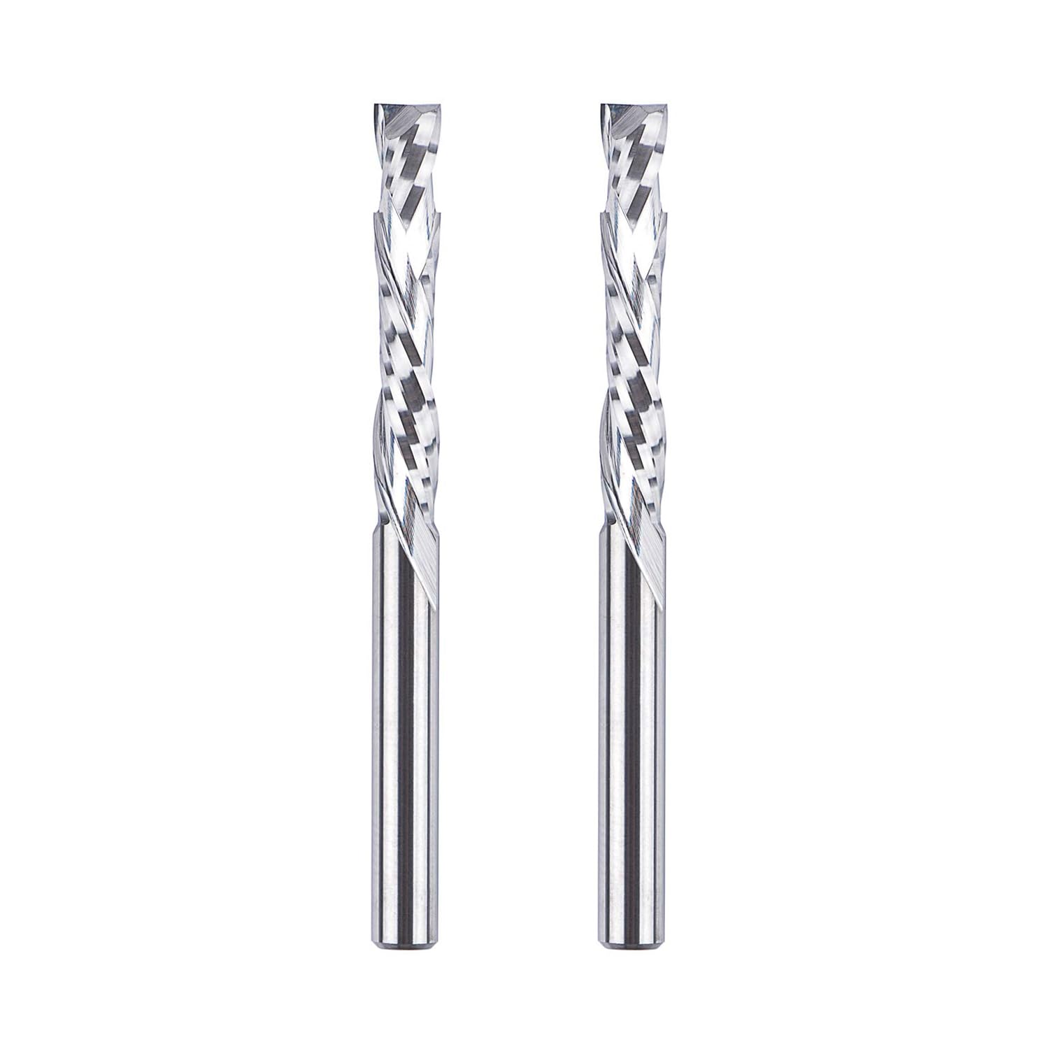 SpeTool Lot de 2 fraises hélicoïdales tige 4mm compression up&down fraises à rainures spirales 25mm longueur de coupe fraises CNC fraises en carbure massif schaftfräser fraises à rainurer fraises pour