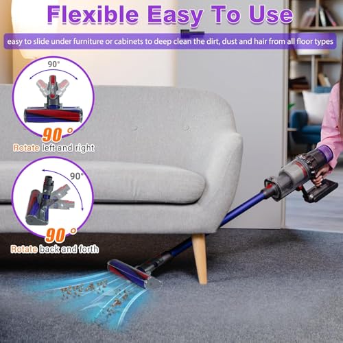 Soft Roller Replacement Vacuum Head Compatible with Dyson V7 V8 V10 V11 V15 SV10 SV11 SV12 SV14 Cordless Vacuum Cleaners, Motor-Head Cleaner Head Suitable for Thin Carpets, Hardwood Floor - Image 4