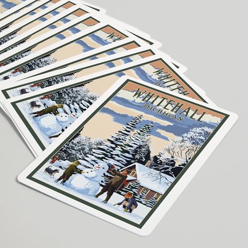 Naipes Póker Lantern Press Whitehall Michigan Snowman miniatura 5
