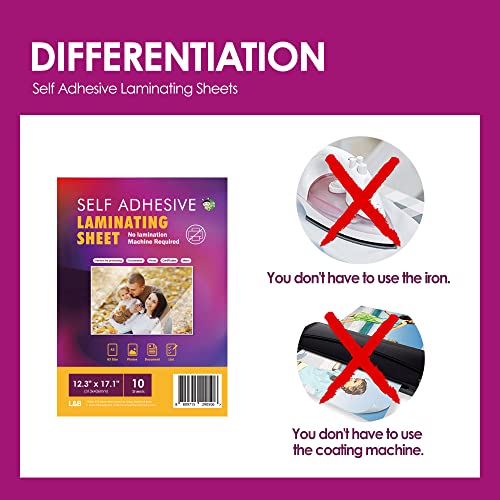 Self Adhesive Laminating Sheets 12.3x17.1 inch, 10 Pack, 4mil Thickness, No Heat, No Machine Laminating Sheets Self Sealing - HA SHI
Revised Title:
Self Adhesive Laminating Sheets - 10 Pack, 12.3x17.1 inch, 4mil Thickness (No Heat, No Machine) by HA
