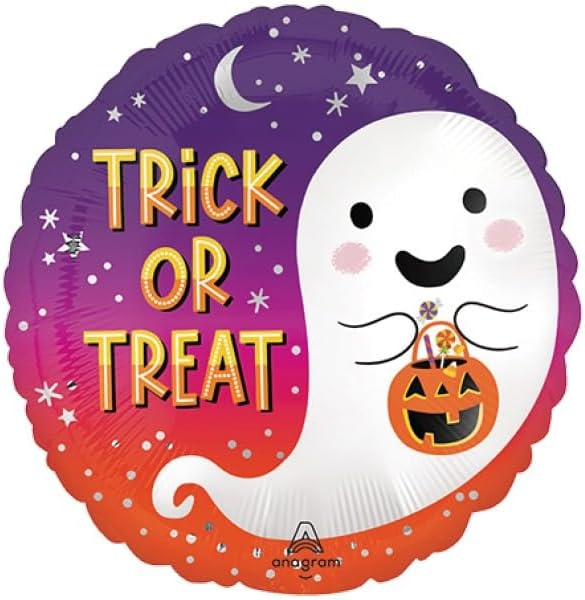 ポップバルーン （AG17インチ サテントリックオアトリート） 約&Phi;43cm アルミ蒸着フィルム【10枚入】