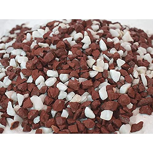Image of Decorative Stones Marble Chips Pebble Stones for Aquarium Home Garden Indoor & Outdoor Decoration (White & Brown, 3950gm)