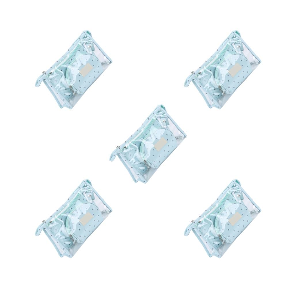 Lot de 3 trousses de maquillage portables en PVC pour salle de bain, maquillage et ménage, bleu, Lot de 5 (bleu), Fidèle à la description, comme description