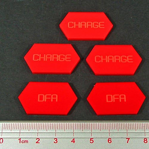 LITKO Mecha Combat Double-Sided Charge/DFA Tokens Compatible with Battletech, Red (5)