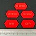 LITKO Mecha Combat Double-Sided Charge/DFA Tokens, Red (5)