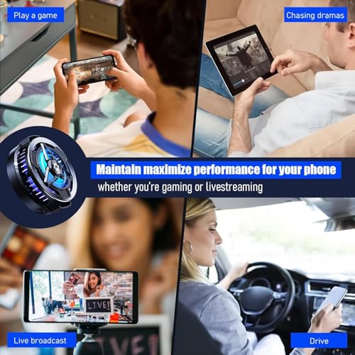 Image of BKN Fast Cooling Mobile AC Fan Radiator Magnetic Mobile Cooler for Gaming with Removable Back Clip and Magnetic Sticker & RGB | Compatible with All iPhones /Android Mobile Phones
