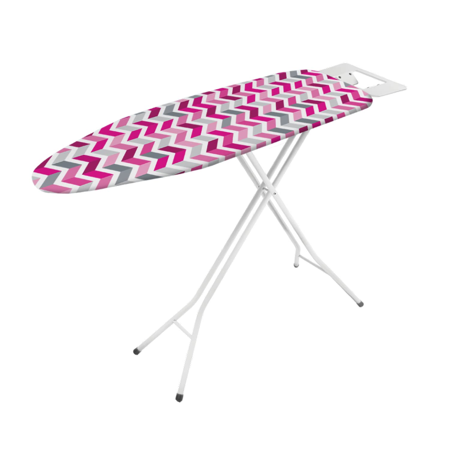 Metaltex Kuma Ironing Board - Height Adjustable with Iron Metal Iron Rest - Perfect for Clothes, Bedding, Sheets and Home Essentials - Zig-Zag, 110 x 89 x 34 Centimetres