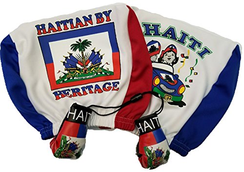 Haiti Headrest Cover Flag Fit for Cars Vans Trucks-Sold by a Pairs w/ Haitian boxing gloves