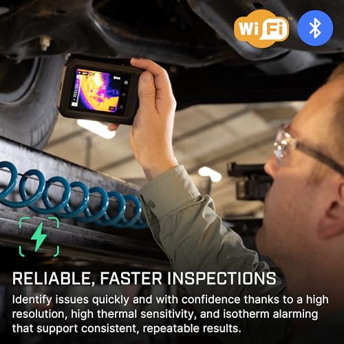Image of Flir C8 Compact Thermal Imaging Camera, 320x240 MSX, Ignite Cloud | 76,800 pixels, 35 deg HFOV, MSX, Ignite cloud, building /electrical /HVAC, lanyard, USB, pouch