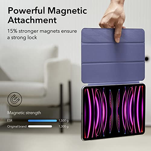 Image of ESR for iPad Pro 12.9 inch Cover (2022 /2021 /2020, 6th /5th /4th Generation), iPad Air 13 inch Case 2025 /2024, Convenient Magnetic Attachment, 2-Way Stand, Rebound Magnetic Case, Lavender