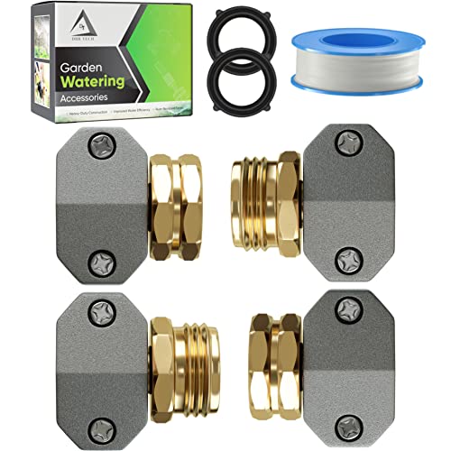 Dbr Tech Garden Hose Repair Kit, Male And Female Solid Aluminum Alloy Connectors, Heavy-Duty Rust Resistant Coupler Supports High Water Pressure Systems, 2 Pack #TOP8