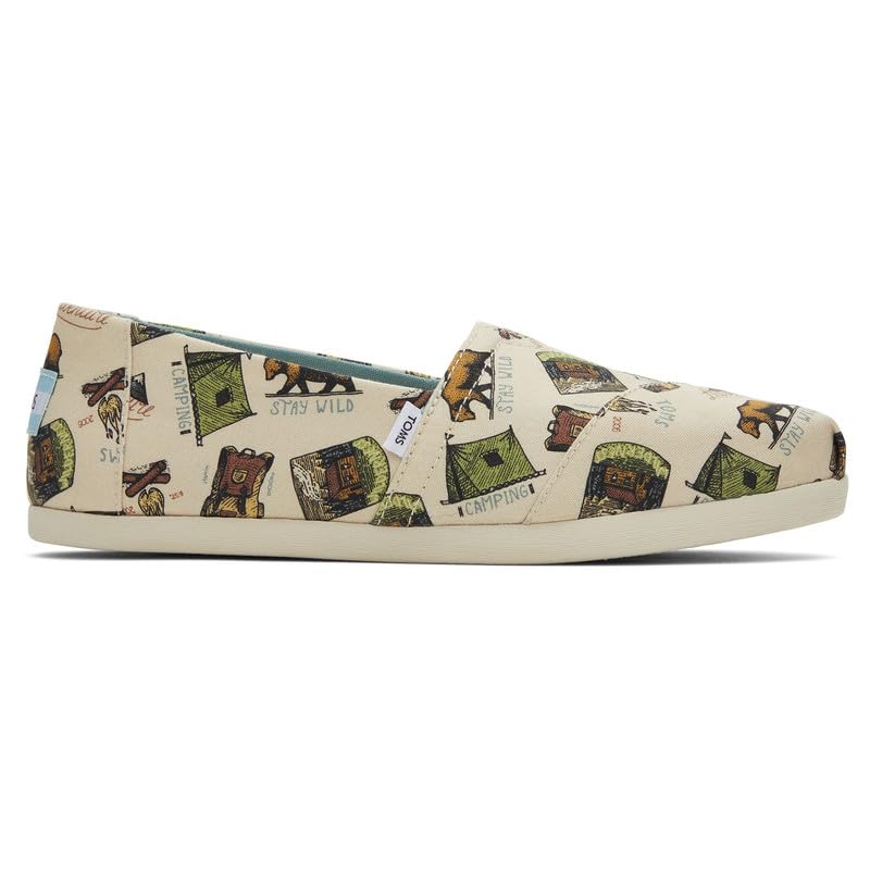 TOMS Women Canvas Cloudbound Camping Adventures Print Women Slip-On Sneaker Casual & Comfortable Shoes