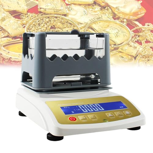 Probador electrónico de pureza de oro, medidor de densidad de metales preciosos para una evaluación precisa de joyas en ventas, reciclaje y procesamiento