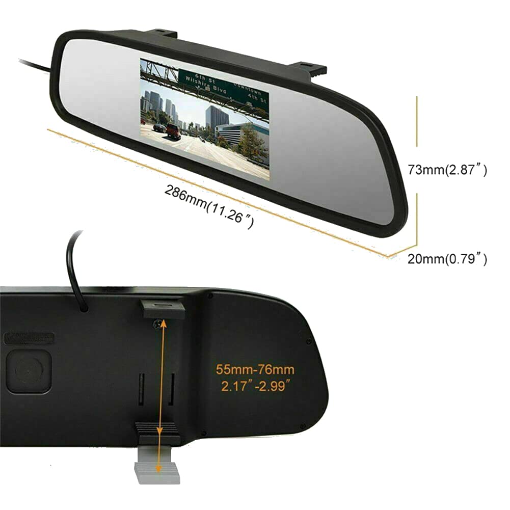 Le Moniteur de RéTroviseur CaméRa Tableau de Bord DVR de Voiture de 4,3 Pouces Prend en Charge L'Affichage LCD de CaméRa de Tableau de Bord de L'Enregistreur VidéO Bidirectionnel