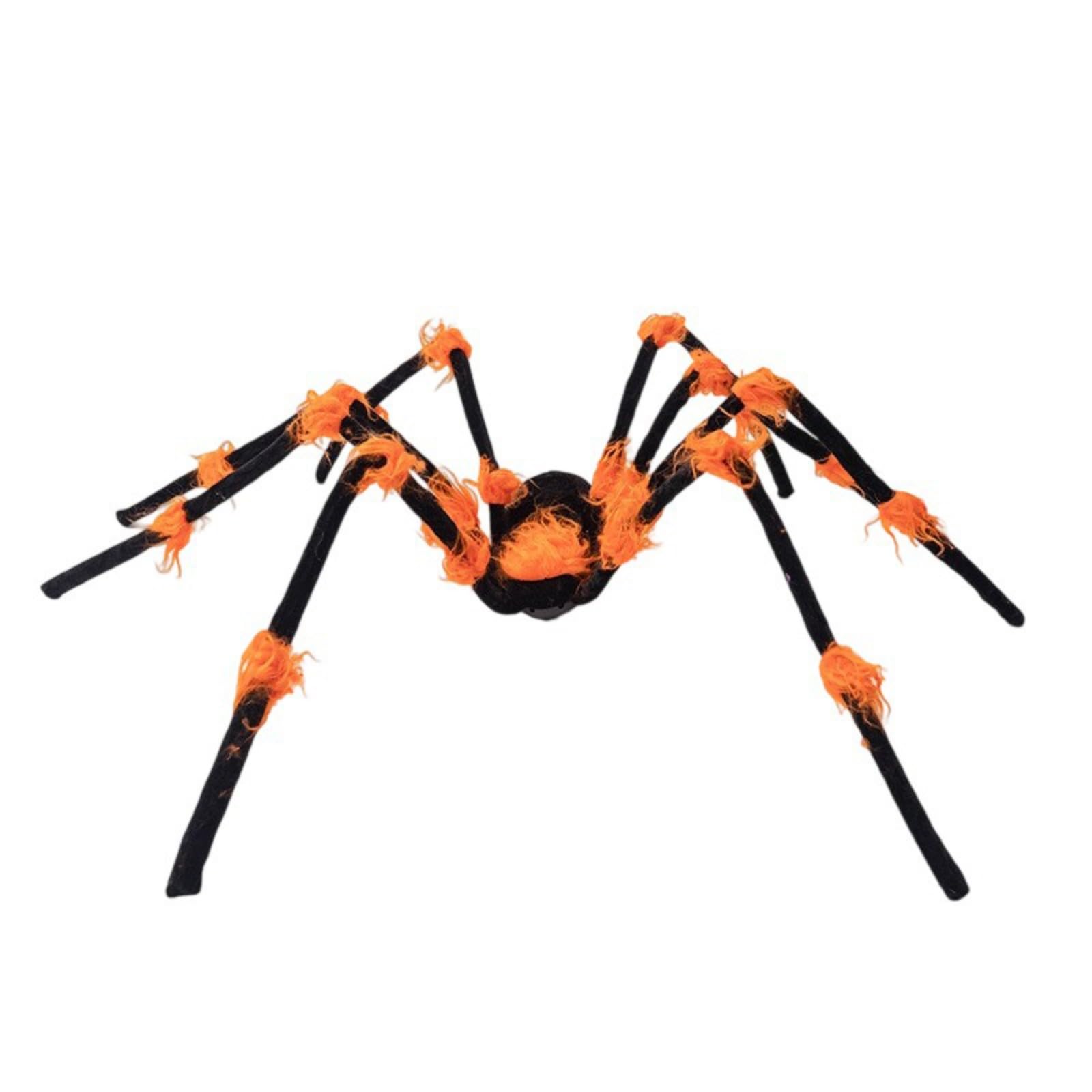 Buxuaaaa 51Inch Illuminated Plush Arachnid Halloween Decoration with Timer and LED Light for Garden Yard Indoor and Outdoor Halloween Plush Arachnid Decorations