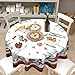 ABSOP Christmas Round Tablecloth 70 Inch Xmas Snowman Pattern Circle Table Cloth Red Plaid Tablecloth Winter Table Cover Washable Polyester Decor for Home Kitchen Dinning Party