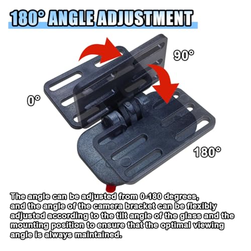 Image of Car Rear Camera Holder, Adjustable Vehicle Backup Camera Mount, Strong Adhesive Dash Cam Rear Camera Rear Windshield Bracket for Car, SUV, RV, Truck (2 Set)