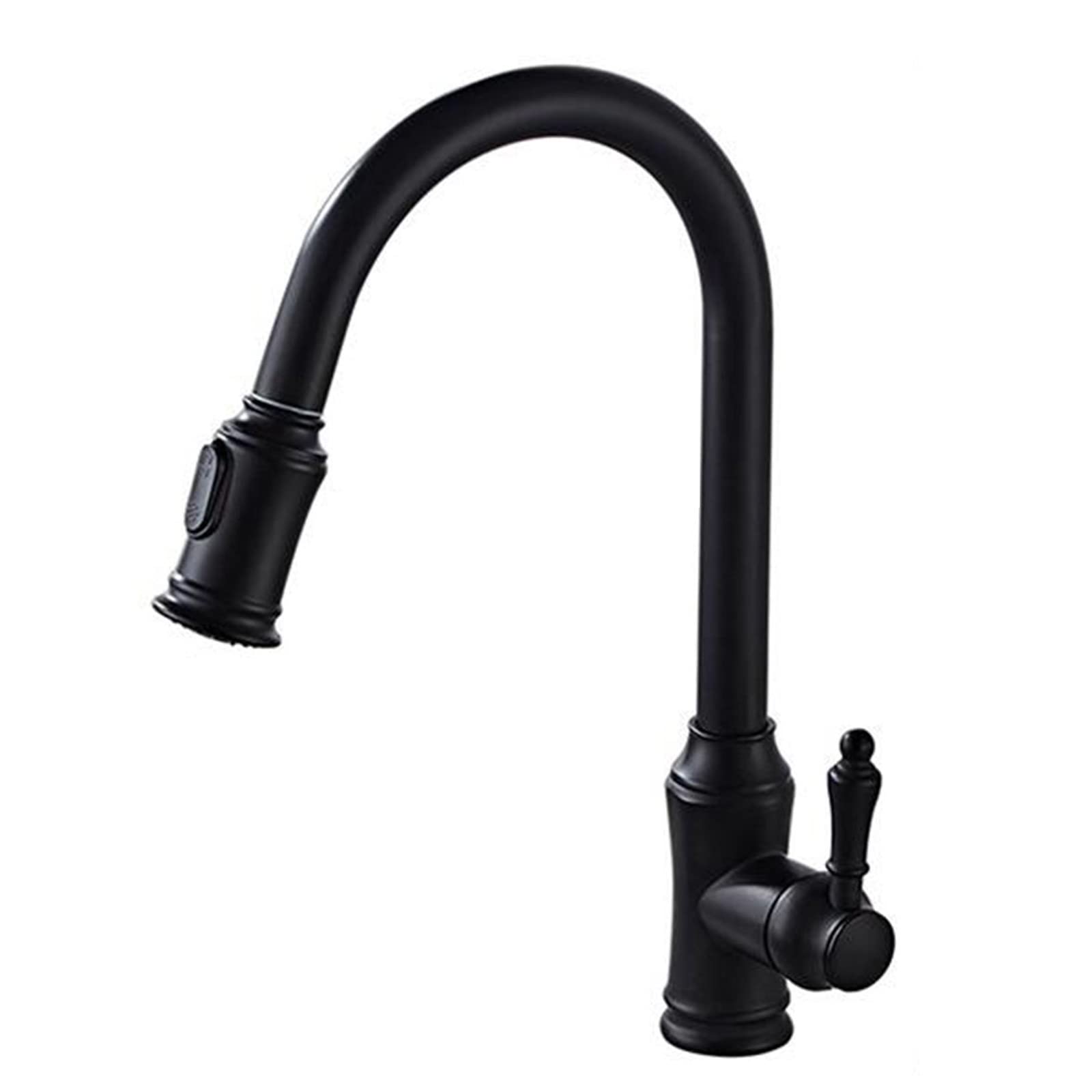 Robinet de cuisine noir à tirette en laiton avec mitigeur moderne
