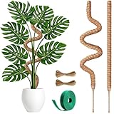 Imezos 2 Pack 30 Inch Moss Pole for Plants, Moss Poles for Climbing Plants Monstera, Handmade Coco Coir Plant Pole, Monstera Plant Support for Plant Grow