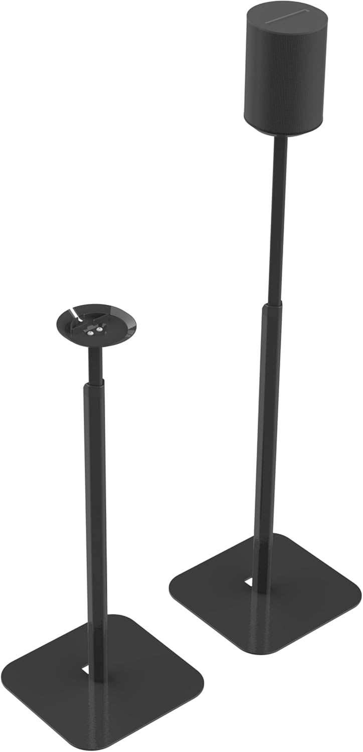 FLEXSON Essentials Adjustable Floor Stands for Sonos Era 100 (Black, Pair)