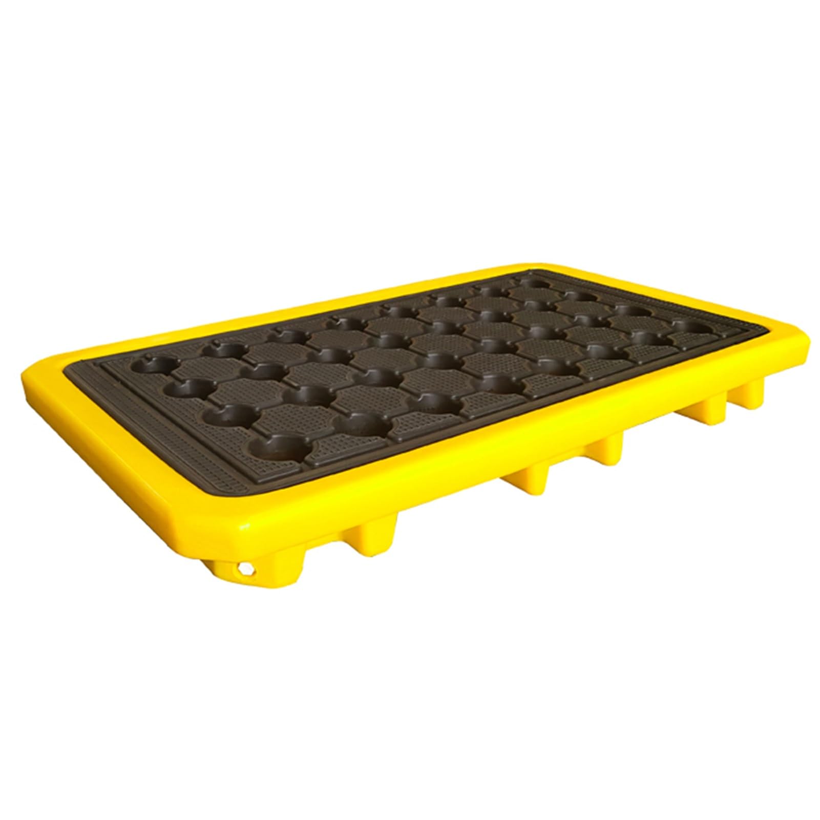 QUSYZD Oil Spill Containment Tray, Modular Polyethylene Pallet with Drain, Leakproof Anti-Skid Platform for Warehouses, Stackable Oil Drum & Paint Bucket Spill Tray,51.18x27.56x5.91in/130x70x15CM