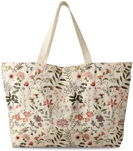 Miss Adola Large Tote Bag for Women - Canvas Tote Bag with Zipper...