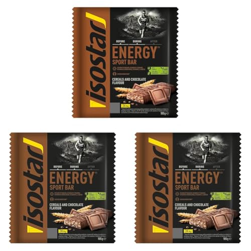 Isostar - Energy Riegel mit Schoko Geschmack - Energieriegel - Energieversorgung - 3 x 35 g - 201377 (Packung mit 3)