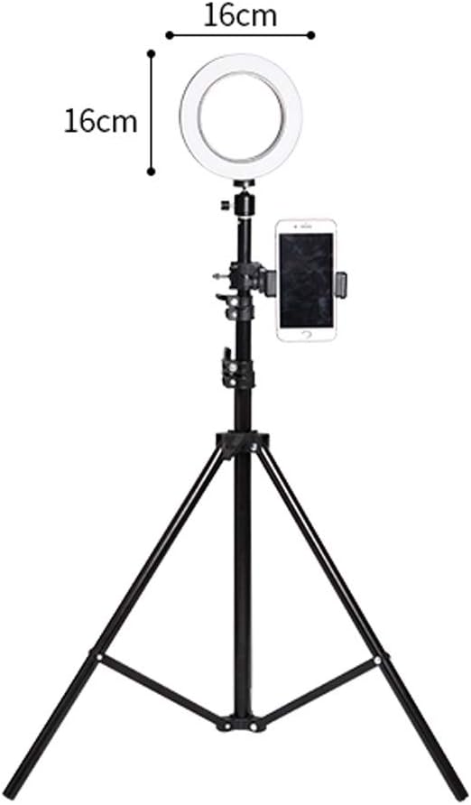 HBJWOV Light Stand Phone Holder for Live Stream，Makeup, Dimmable Led Camera Beauty Ringlight for Photography Compatible