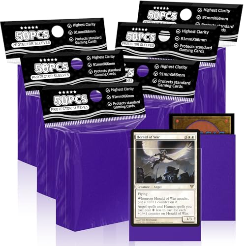Card Sleeves Fit for MTG, 300 Pcs Perfect Fit Standard Card Sleeves for Trading Card Sports Cards Baseball Cards TCG Magic 66x91mm, Sturdy and Nice Shuffling (Purple) Card Sleeves Fit for MTG, 300 Pcs Perfect Fit Standard Card Sleeves for Trading Card Sports Cards Baseball Cards TCG Magic 66x91mm, Sturdy and Nice Shuffling (Purple)